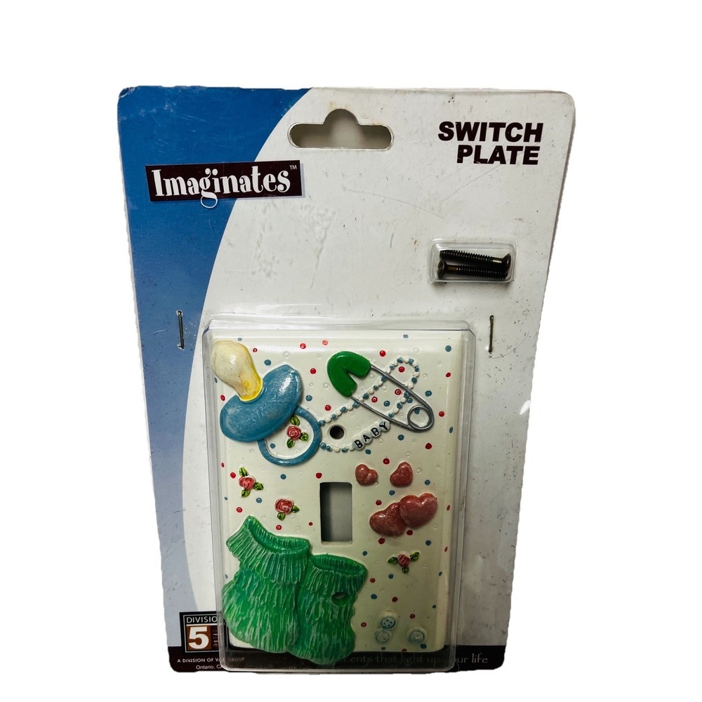Nursery‎ Switch Plate Single Toggle Baby 3D Booties Pacifier Cottagecore Kids